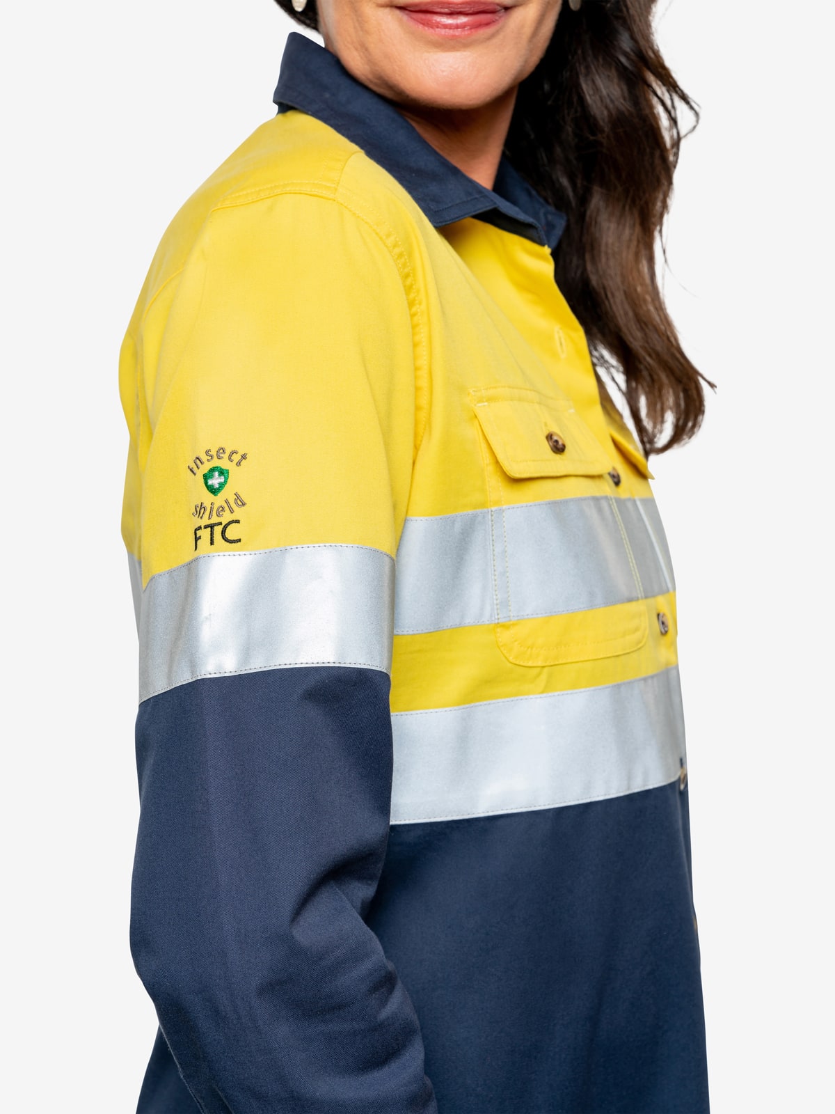 Insect Shield Women's Two-Tone Work Shirt with Hi-Vis