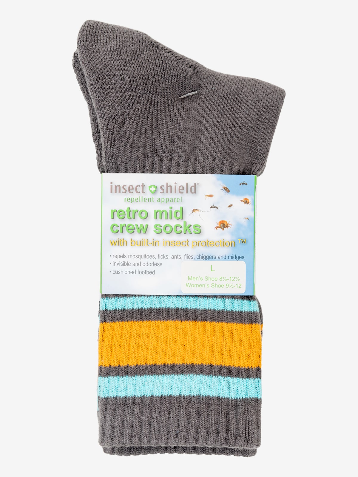 Insect Shield Retro Mid Crew Socks